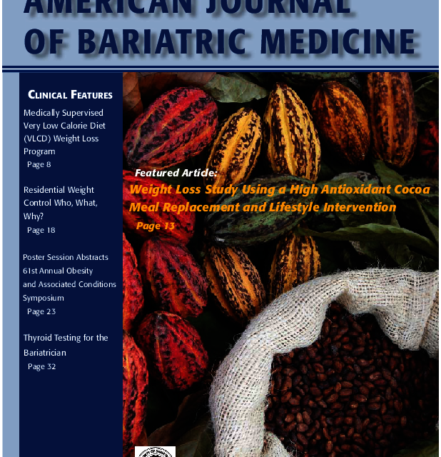 Beyond Chocolate Meal Replacement Shake Featured on Cover Of Bariatric Journal