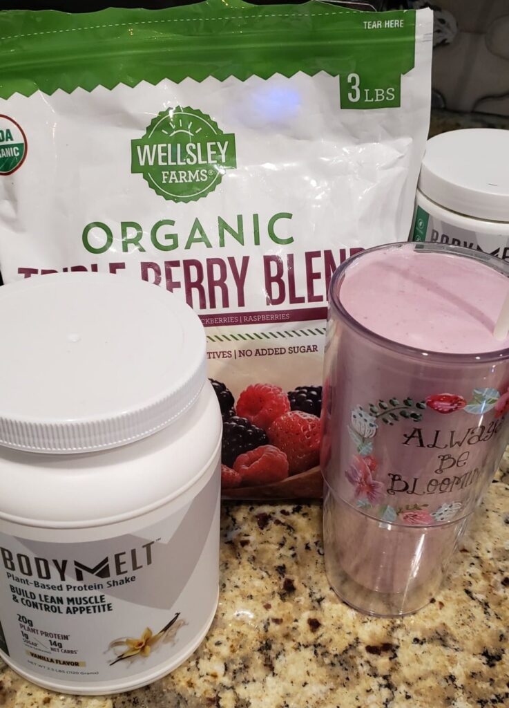Vegan weight loss strawberry vanilla shake